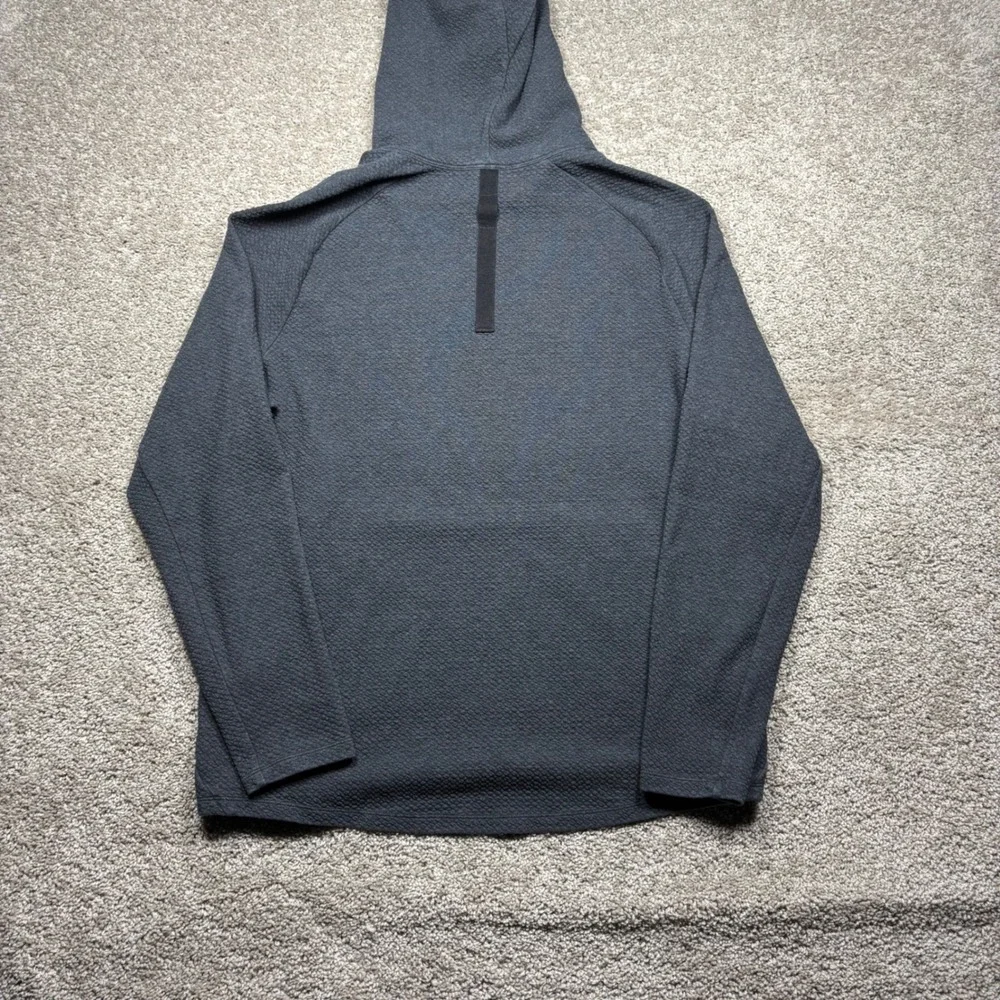 Lululemon At Ease Hoodie Mens Large Heathered Black Textured Knit LM3BF7S